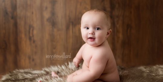 baby boy organic portrait on wood