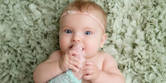 baby girl portrait in studio