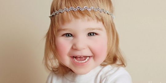 little girl with diamond headband in kingston ontario studio