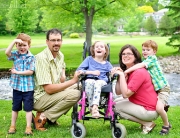 Family portrait in park