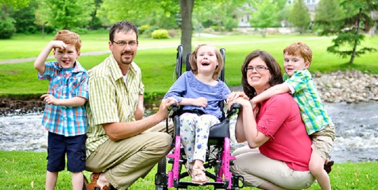 Family portrait in park