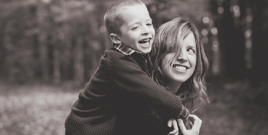 mom and son portrait