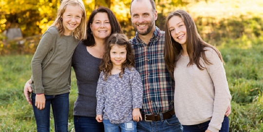 family portrait in the fall