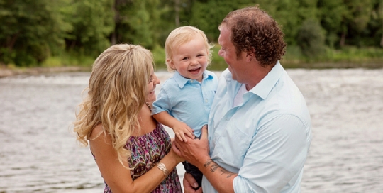 family of three portrait