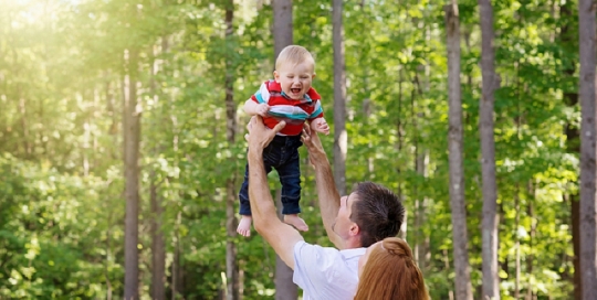 family with baby portrait