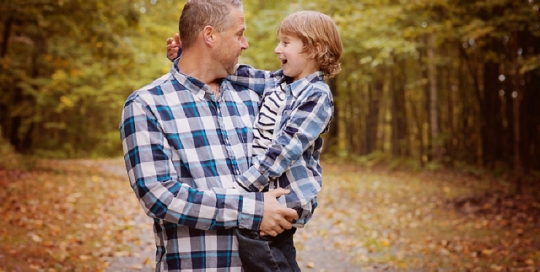 dad and son portrait in conservation area