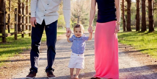 family walking baby portrait