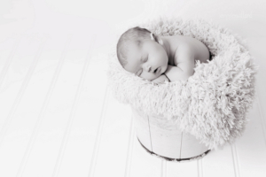 baby in bucket