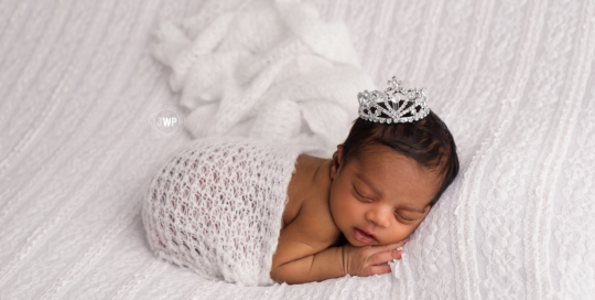 baby girl white lace blanket tiara Kingston Photographer