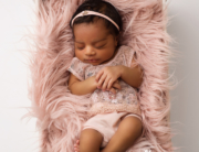 blush pink romper fur white crate baby girl Kingston Photographer