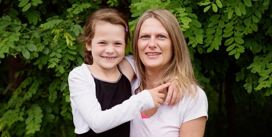 children portrait with mom