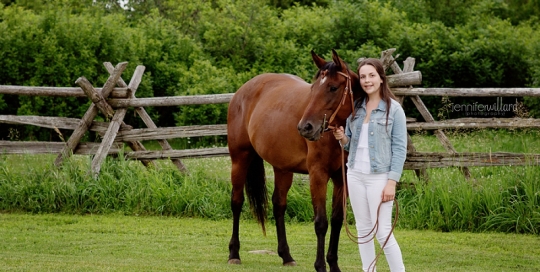 Horse with owner