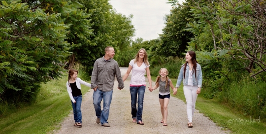 family walking