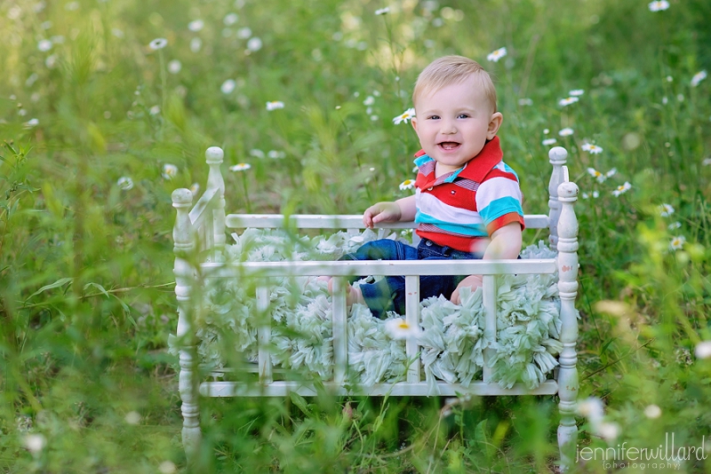 little boy in field portrait