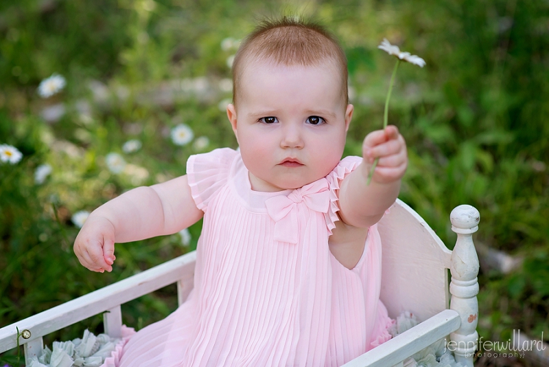 baby portrait in field