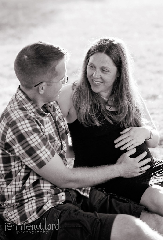 black and white maternity portrait