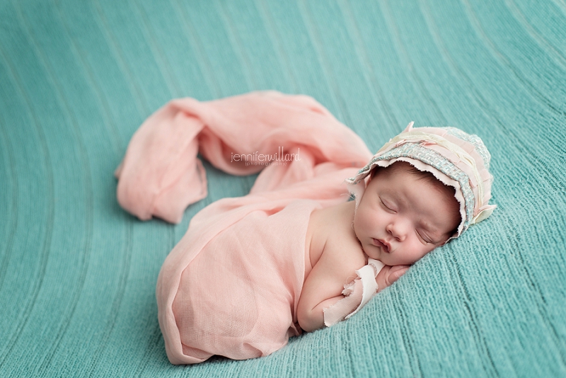 blue and pink baby portrait