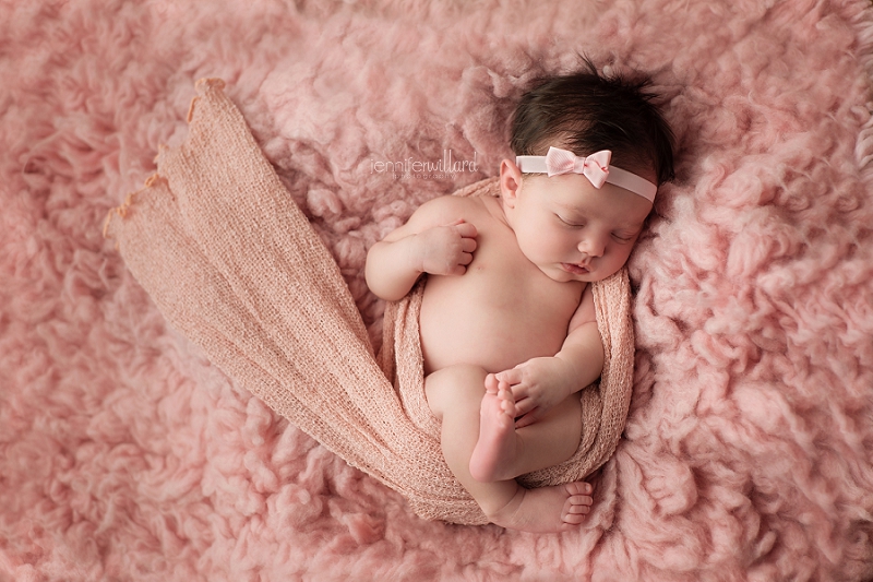 pink newborn portrait