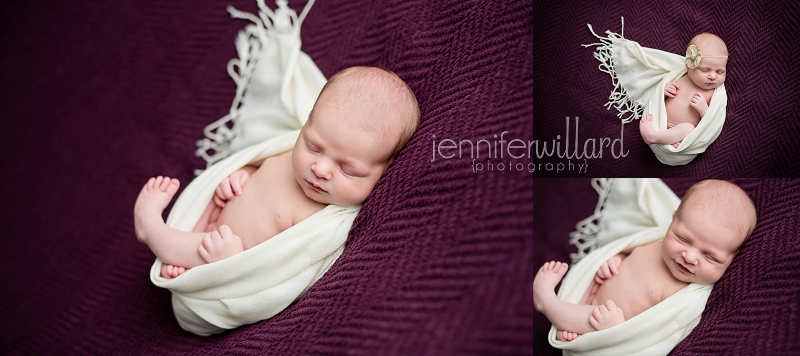 purple newborn photography