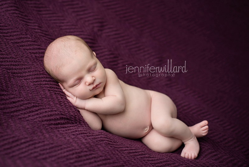 infant picture on purple