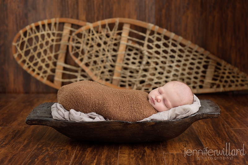 baby with snowshoes