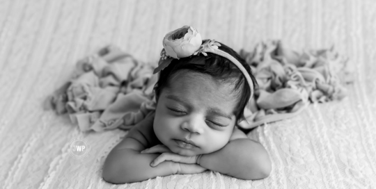 newborn girl black and white lac Kingston baby photographer