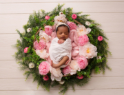 newborn girl flower wreath headband Kingston baby Photographer