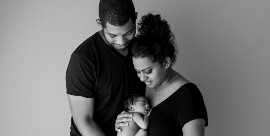 newborn girl mother father African American Kingston baby photographer