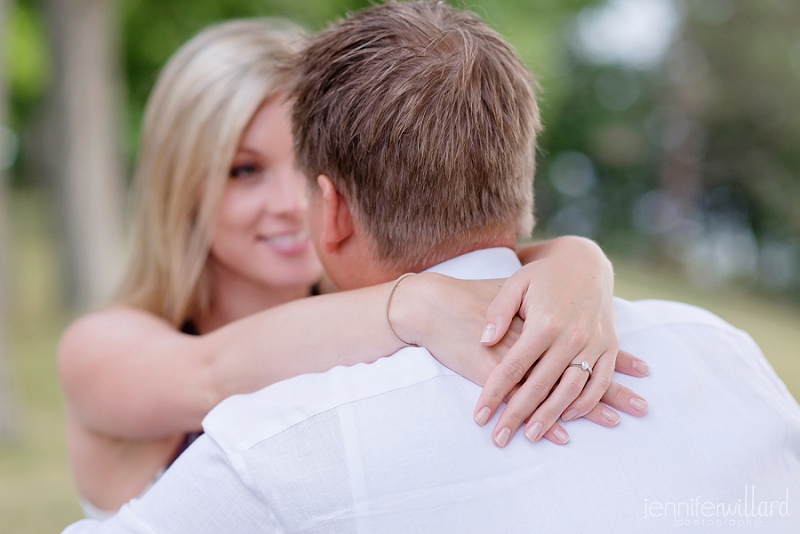 engagement couple in park