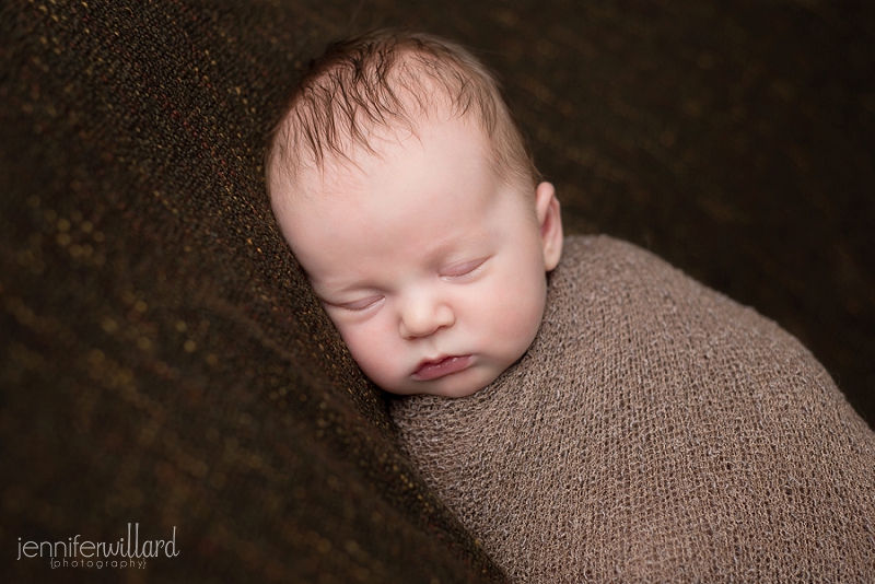 baby portrait on brown