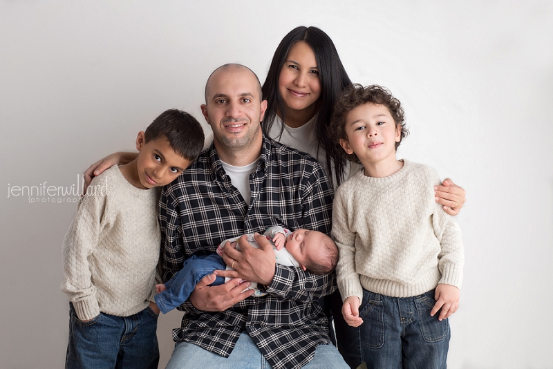 family portrait with newborn