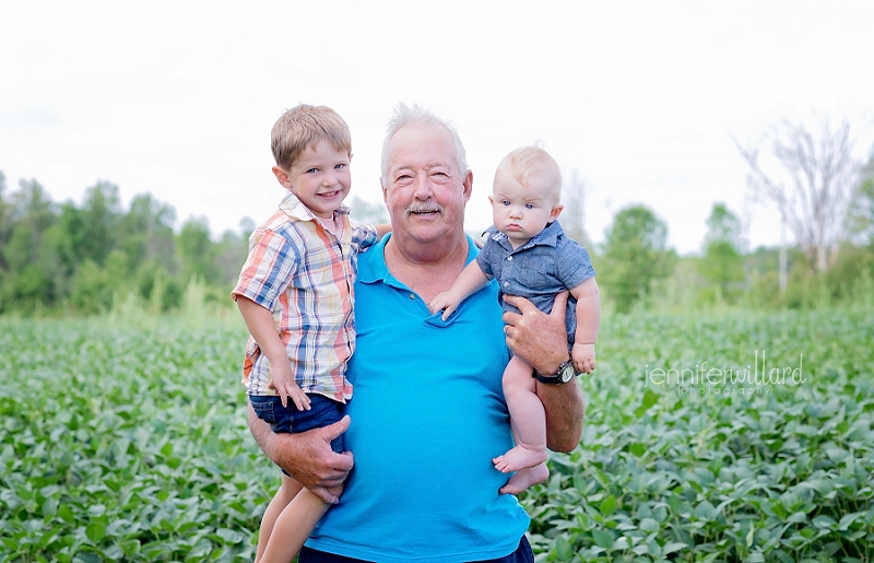 Grandpa with babies photography