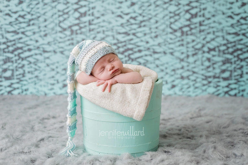 blue and grey newborn portraits