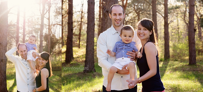 family pictures in forest