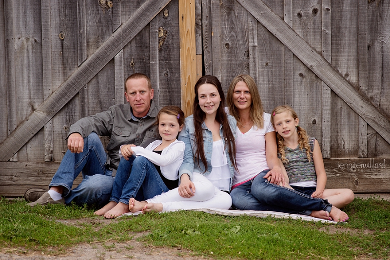 family portrait at farm