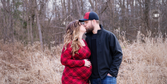 Maternity Portrait of couple at Babcock Mill in Odessa Ontario