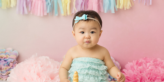 rainbow unicorn cake smash kingston ontario baby photography studio picture