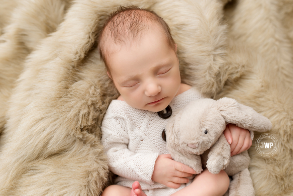 baby girl romper headband carmel fur bunny Kingston Photography Studio