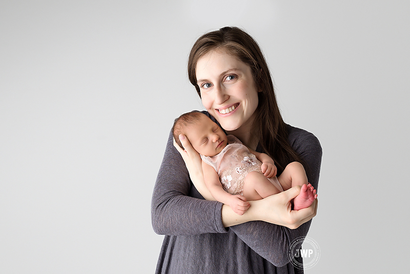 newborn baby girl with mother Kingston Newborn Photographer