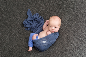 newborn-boy-on-back-blue-wrap-Kingston-Newborn-Photographer