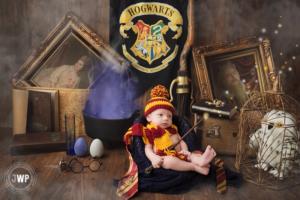 newborn posed portrait Harry Potter Theme Set Kingston Newborn Photographer
