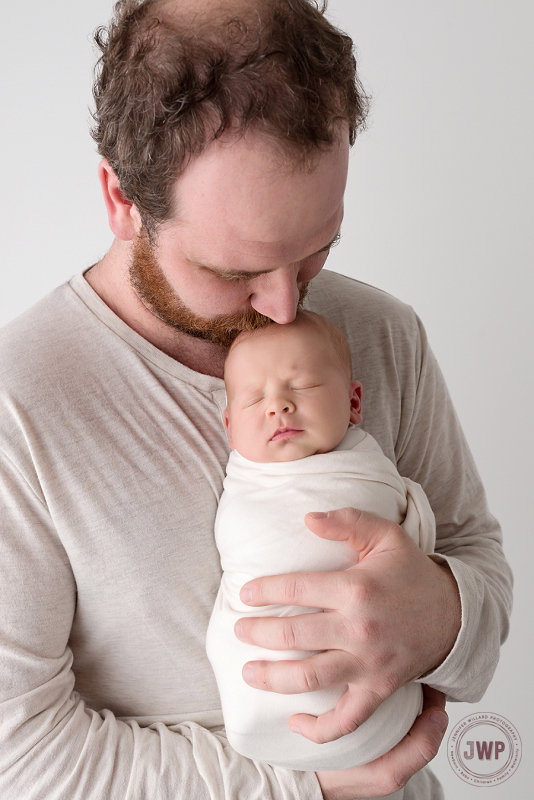 newborn posed portrait father son Kingston Newborn Photographer