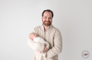 newborn posed portrait father son Kingston Newborn Photographer