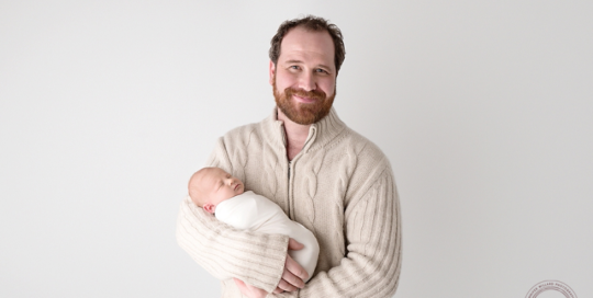 newborn posed portrait father son Kingston Newborn Photographer