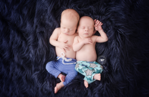 newborn-twin-boys-blue-flokati-star-blue-pants-Kingston-Photographer