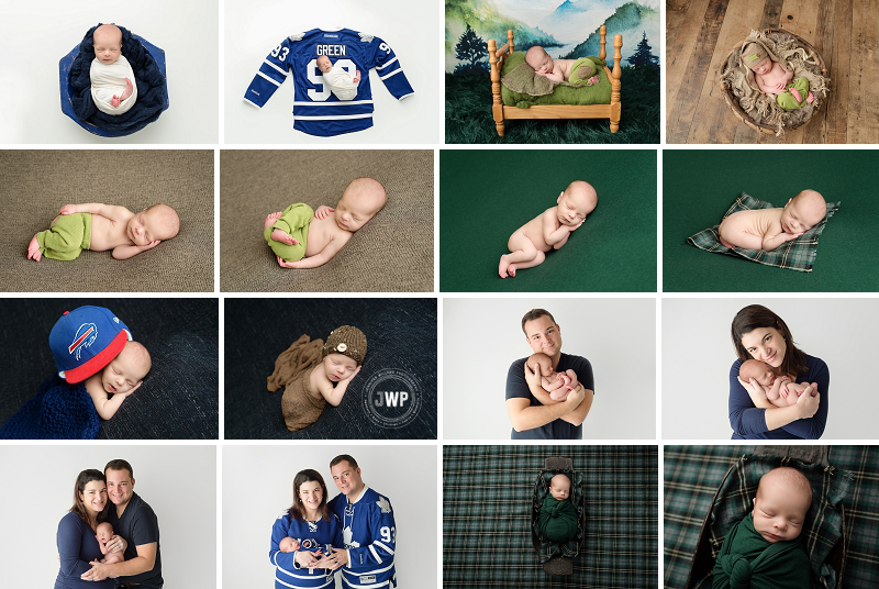 posed newborn picture Toronto Maple Leaf Kingston Newborn Photographer