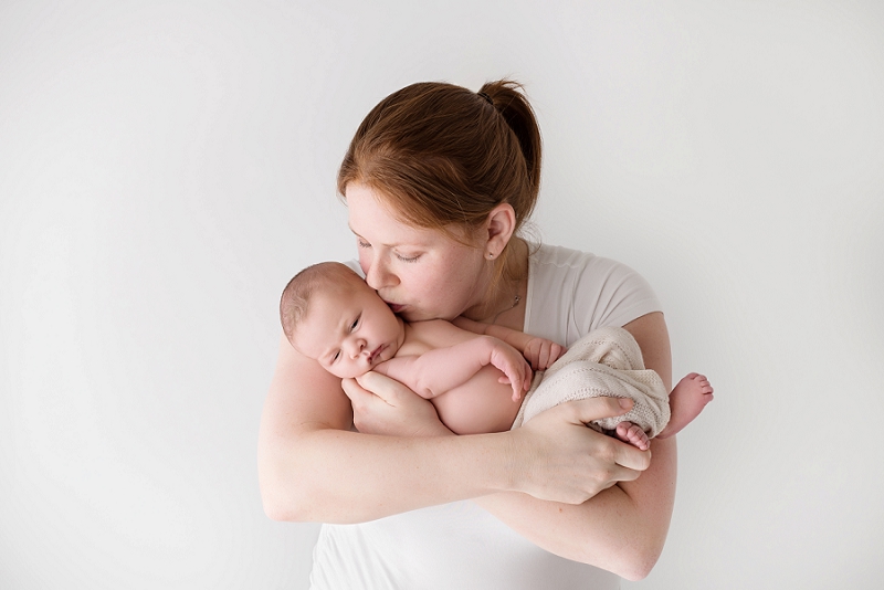 Posed Newborn Portrait mother son Kingston Baby Photographer