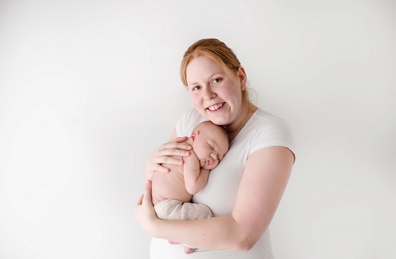 Posed Newborn Portrait mother son Kingston Baby Photographer