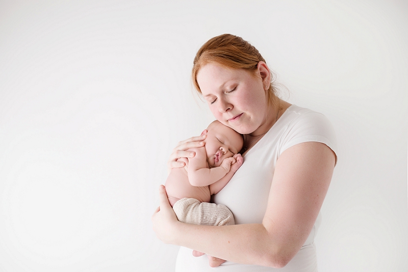 Posed Newborn Portrait mother son Kingston Baby Photographer