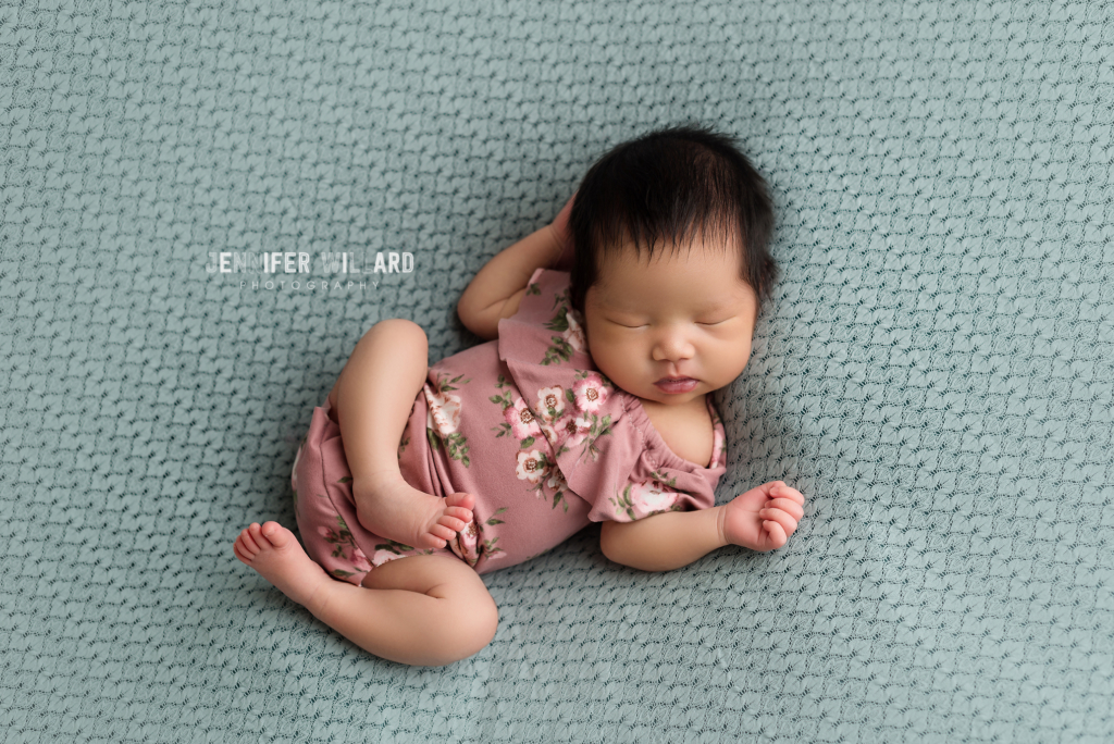 baby portrait studio lying on back pose Kingston Baby Photography